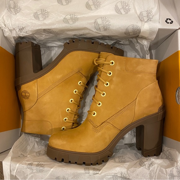 Timberland Lana 6 IN Wheat Ankle Short Boots Bootie Shoes Heels Pumps NEW - Picture 6 of 7